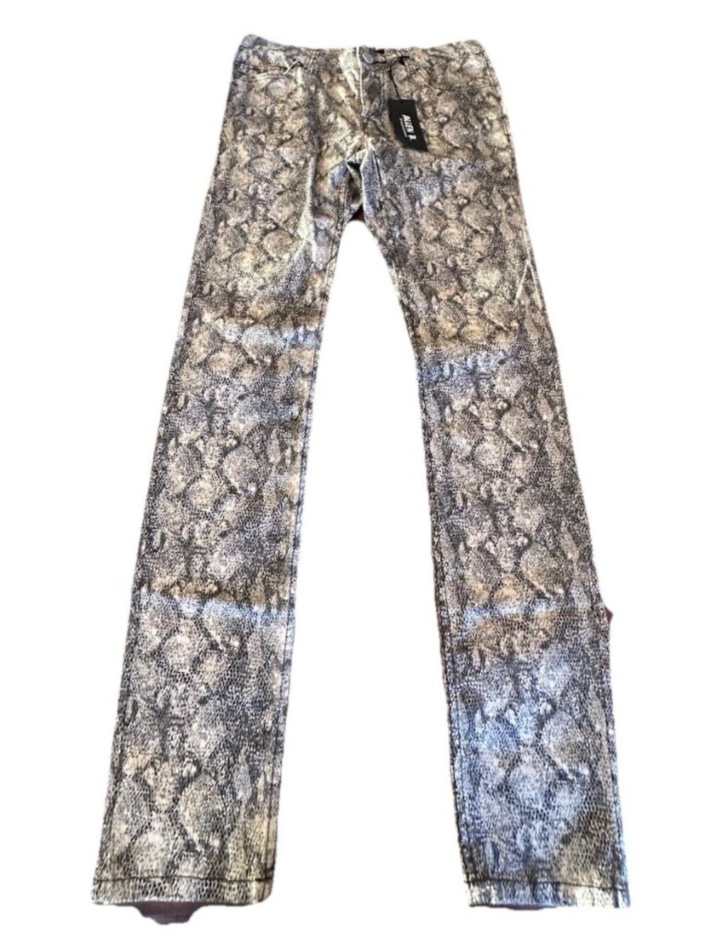 NWT Allen B Schwartz Snake Skin Size 6 Black And White Skinny Jeans